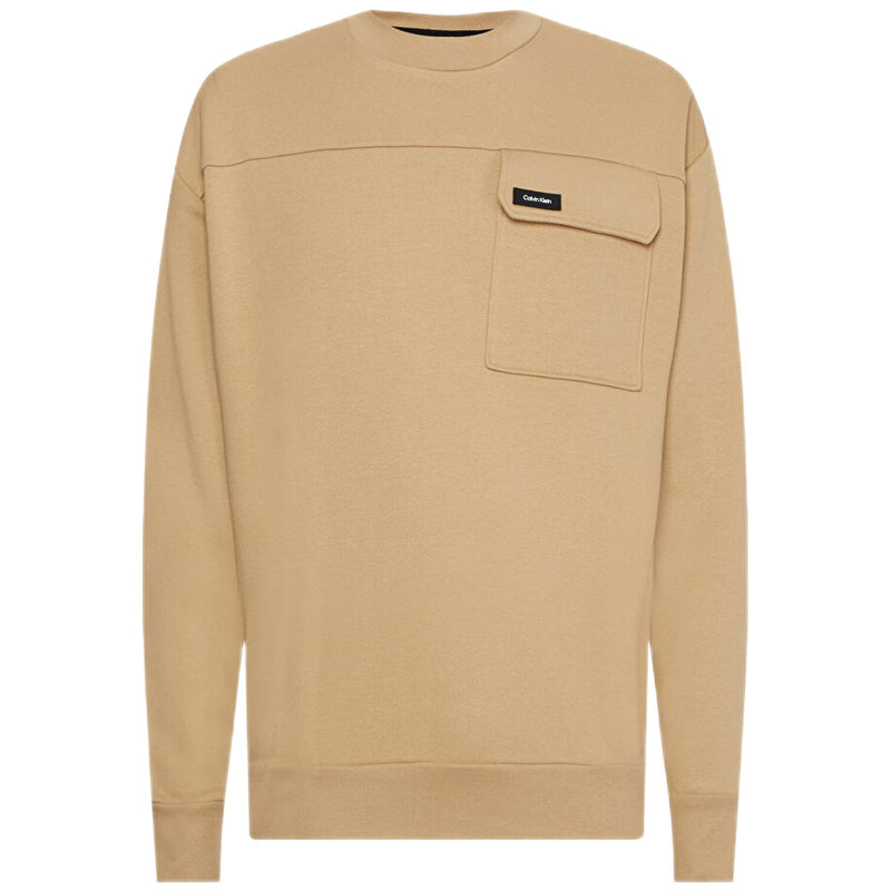 Felpe senza cappuccio Uomo Calvin Klein - Workwear Comfort Sweatshirt - Beige