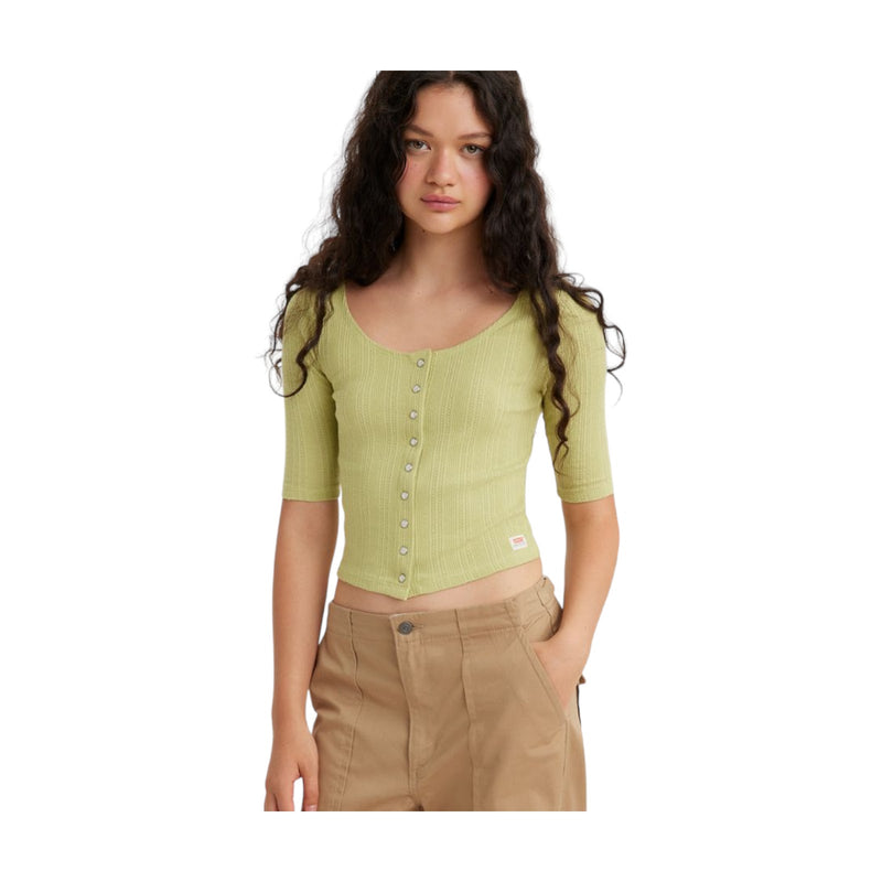 Canotte e top Donna Levi's - Dry Goods Pointelle Top Sugar Swizzle - Verde