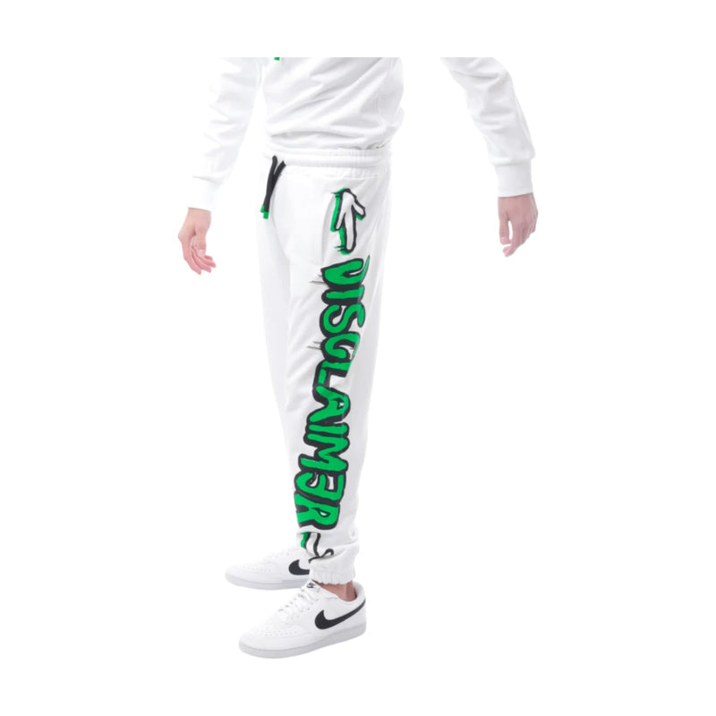 Pantaloni Uomo Disclaimer - Pantalone In Felpa - Bianco