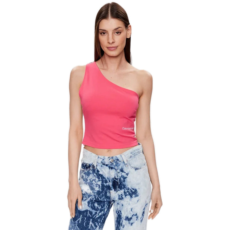 Canotte e top Donna Calvin Klein - Back Asym Cut Out Milano Top - Fucsia