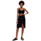 Gonne casual Donna Calvin Klein - Tie Detail Midi Skirt - Nero