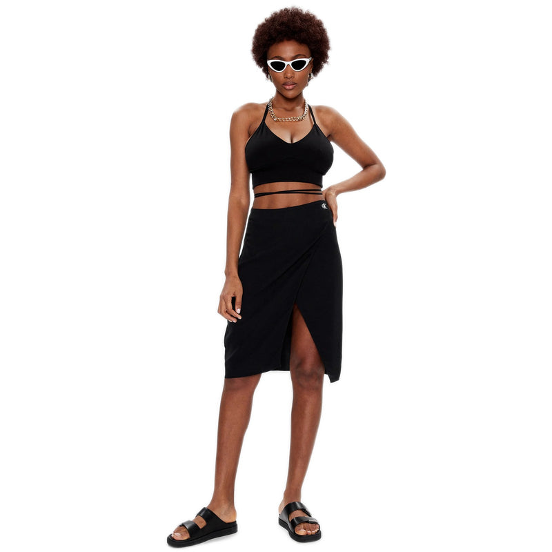 Gonne casual Donna Calvin Klein - Tie Detail Midi Skirt - Nero