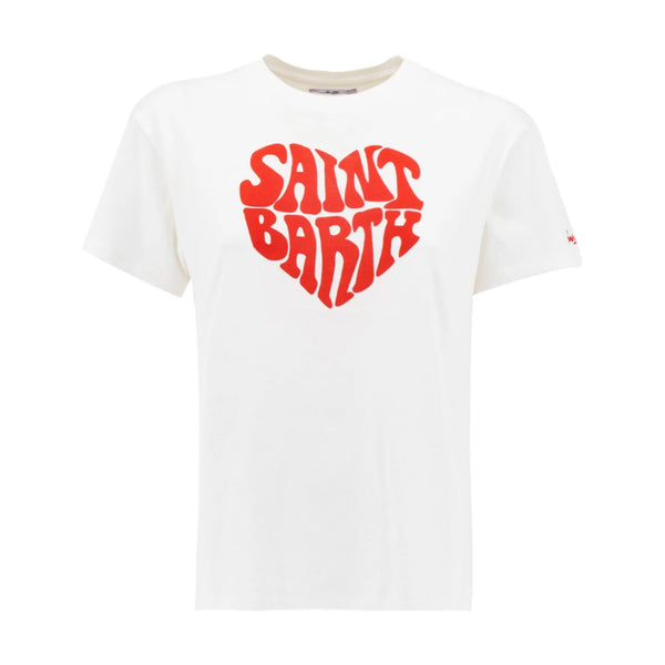 T-shirt Donna Mc2 Saint Barth - Emilie Cotton Crew Neck T-Shirt - Bianco