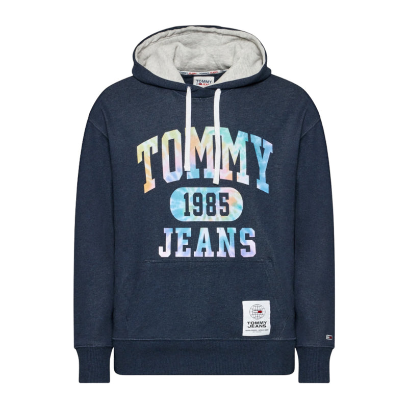 Felpe con cappuccio Uomo Tommy Hilfiger - Tjm College Tie Dye Hoodie Garzata - Blu