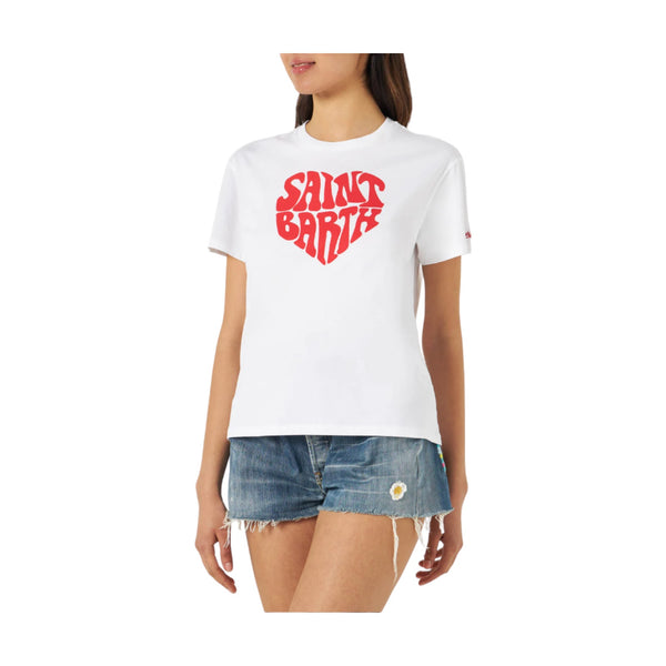 T-shirt Donna Mc2 Saint Barth - Emilie Cotton Crew Neck T-Shirt - Bianco