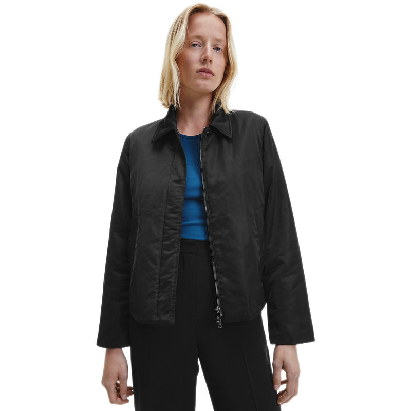 Giacche Donna Calvin Klein - Minimal Padded Satin Jacket - Nero