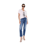 Jeans Donna Liu Jo - Pant Straight Fit H.w. - Blu