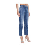 Jeans Donna Liu Jo - Pant Straight Fit H.w. - Blu