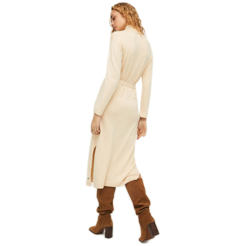 Vestiti casual Donna Surkana - Vestito Lungo In Maglia Collo Alto E Cinta - Beige