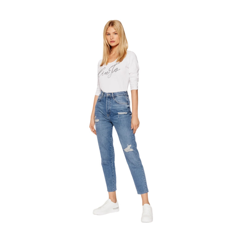 Jeans Donna Liu Jo - Ecs Pant. Mom Crop W - Celeste