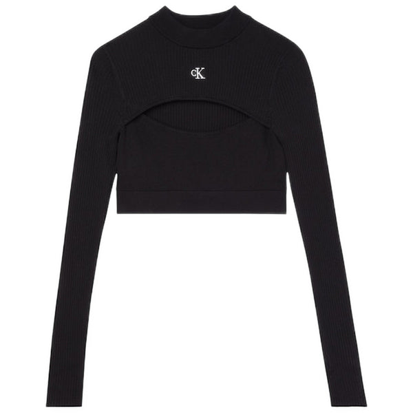 Maglie Donna Calvin Klein - Cut Out Neckline Sweater - Nero