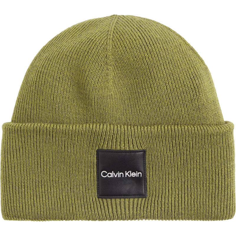 Baschi e berretti Donna Calvin Klein - Fine Cotton Rib Beanie - Verde