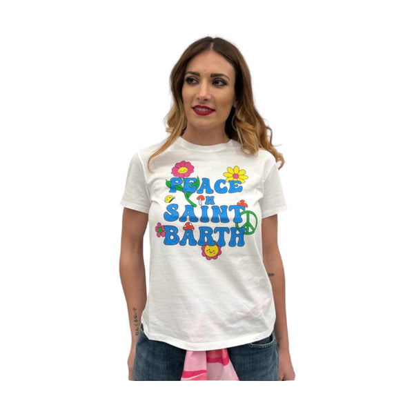 T-shirt Donna Mc2 Saint Barth - Emilie Cotton Crew Neck T-Shirt - Bianco