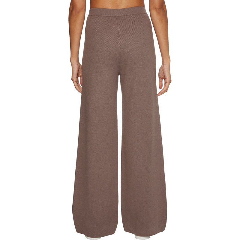 Pantaloni Donna Calvin Klein - Rib Wide Leg Pant - Marrone