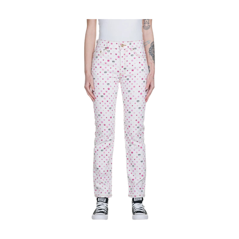 Jeans Donna Chiara Ferragni - Jeans Regular Multicolor - Bianco