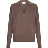 Maglie Donna Calvin Klein - Rib Open Neck Sweater - Marrone