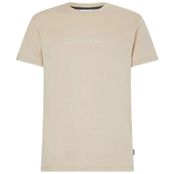 T-shirt Uomo Calvin Klein - Modern Front Logo T-Shirt - Beige