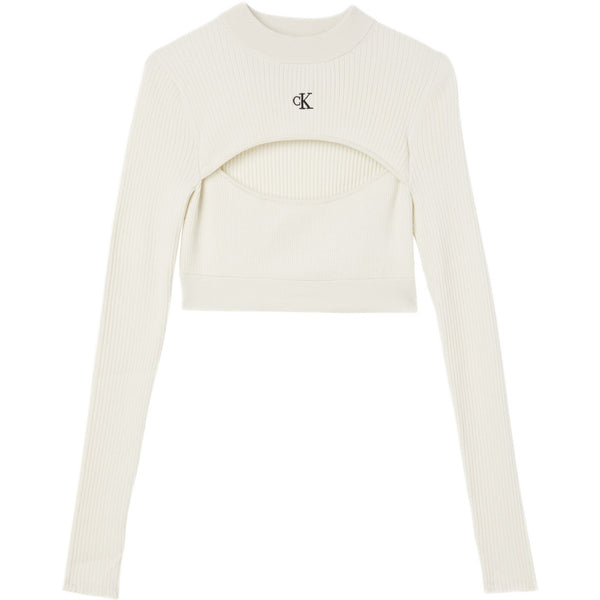 Maglie Donna Calvin Klein - Cut Out Neckline Sweater - Avorio