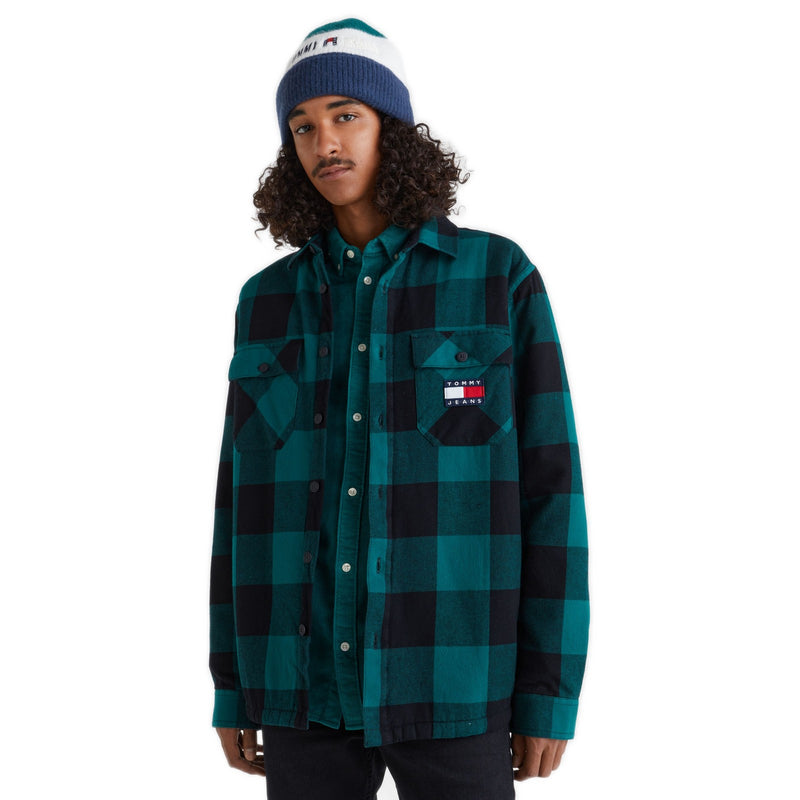 Camicie casual Uomo Tommy Hilfiger - Tjm Sherpa Flannel Overshirt - Verde