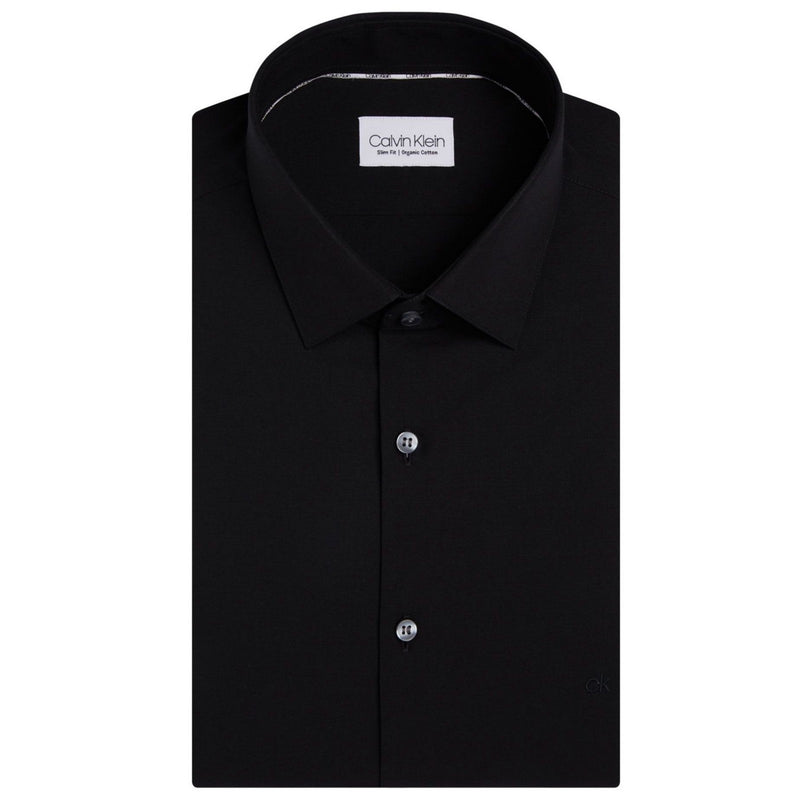 Camicie casual Uomo Calvin Klein - Poplin Stretch Slim Shirt - Nero