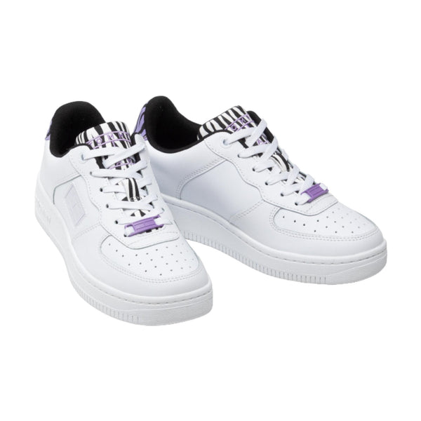 Sneaker Donna Tommy Hilfiger - Wmns Basket Wild Animal Cupsole - Bianco