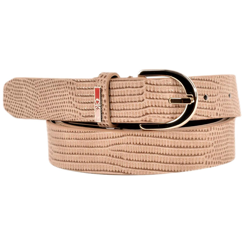 Cinture Donna Calvin Klein - CK MUST ROUND BELT 25MM LIZARD Taupe - Beige